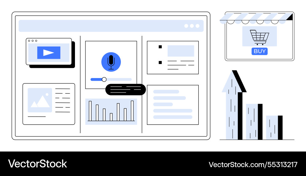 Digital dashboard for e-commerce analytics Digital dashboard for e-commerce analytics vector image