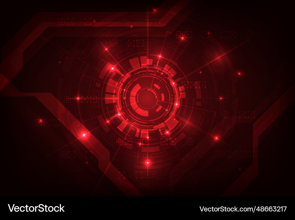 Digital hud technology abstract with red light Digital hud technology abstract with red light vector image
