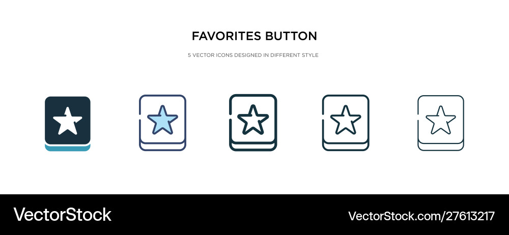 Favorites button icon in different style two Favorites button icon in different style two vector image