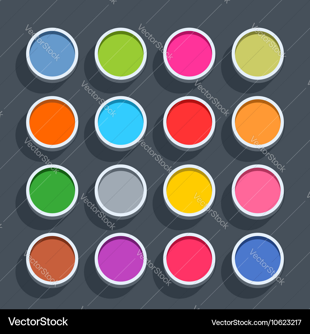 Flat blank web button round icon with shadow Vector Image