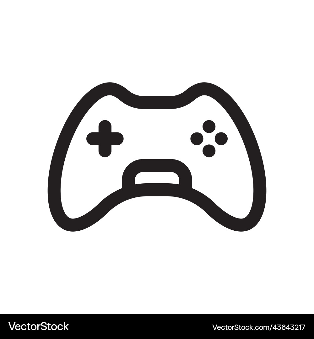 Game controller outline gamepad icon minimal Game controller outline gamepad icon minimal vector image