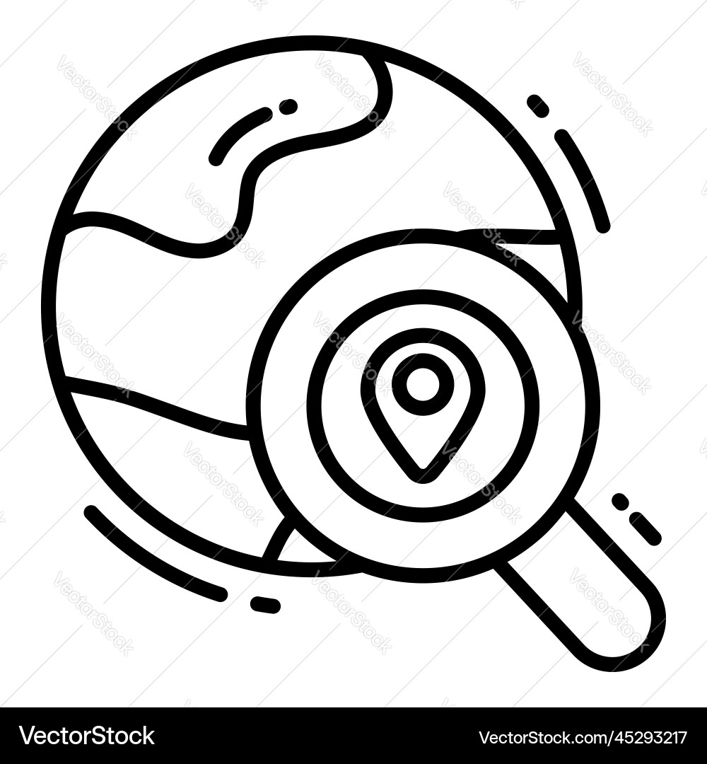 Global location icon related map Vector Image