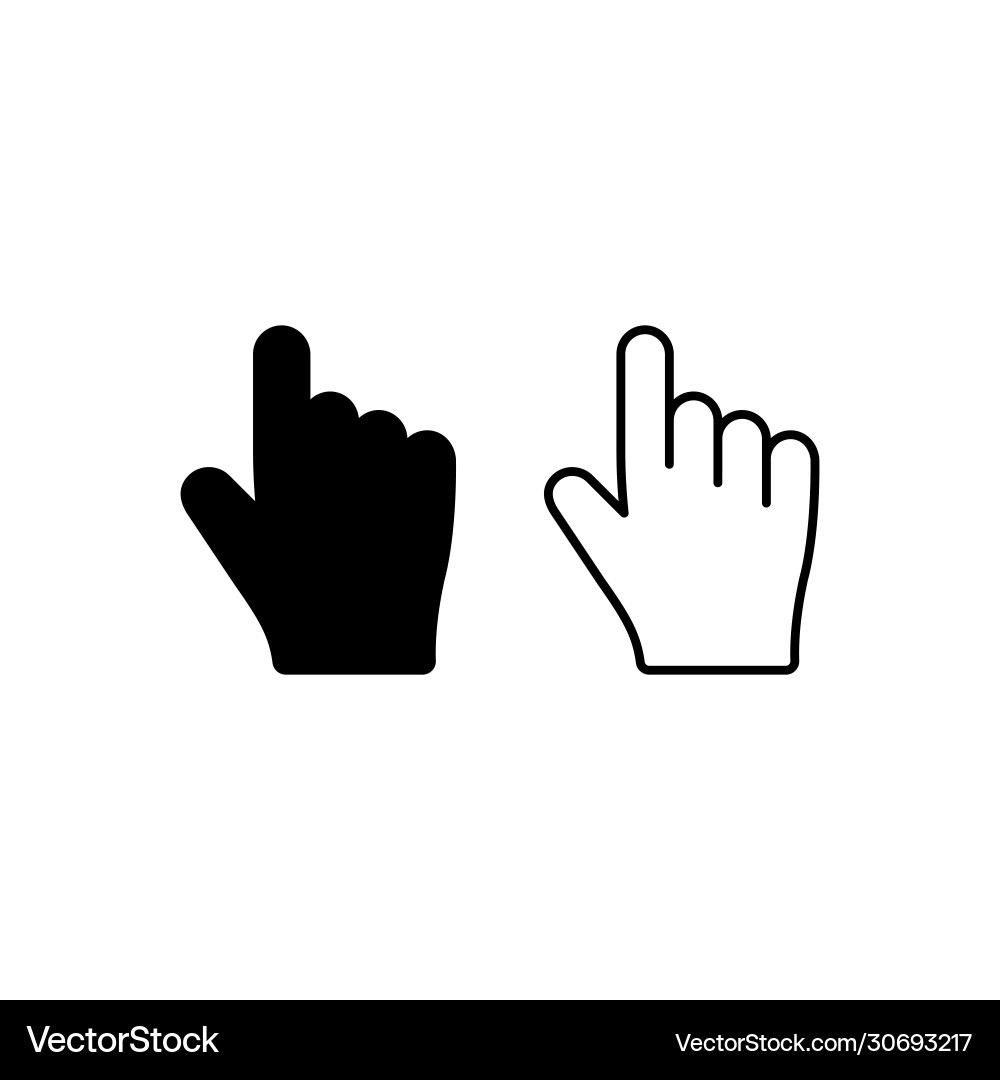 Hand cursor clicks or mouse pointer icon Hand cursor clicks or mouse pointer icon vector image