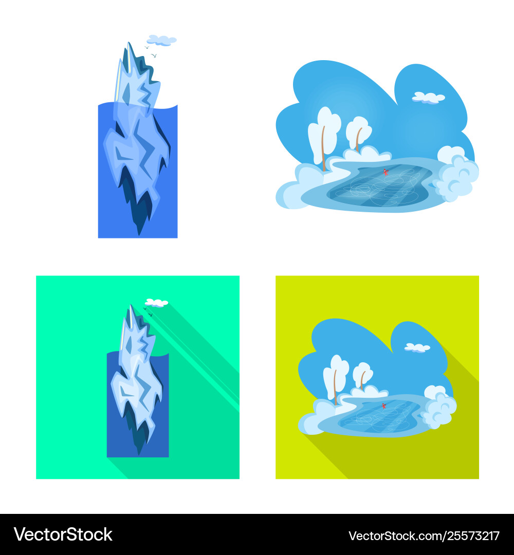 Isolated object texture and frozen logo set vector image