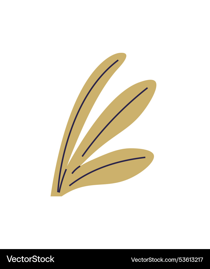 Minimalistic botanical design with three golden Minimalistic botanical design with three golden vector image