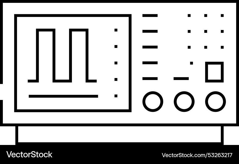 Oscilloscope analysis electronics line icon Oscilloscope analysis electronics line icon Vector Image