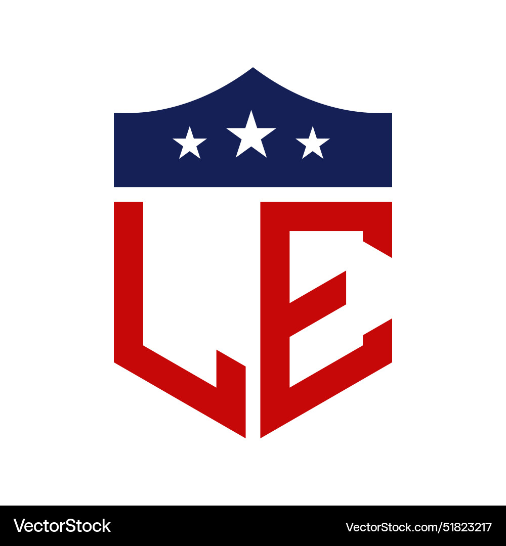 Patriotic le logo design letter Royalty Free Vector Image
