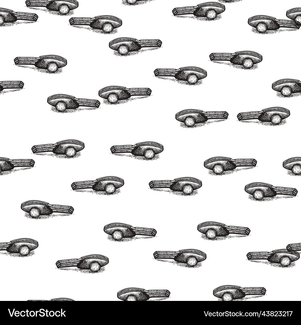 Ping pong racket engraved seamless pattern Ping pong racket engraved seamless pattern Vector Image