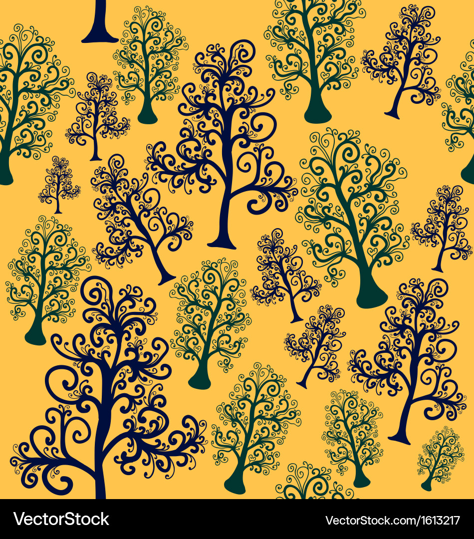 Seamless pattern of imaginative trees vector image