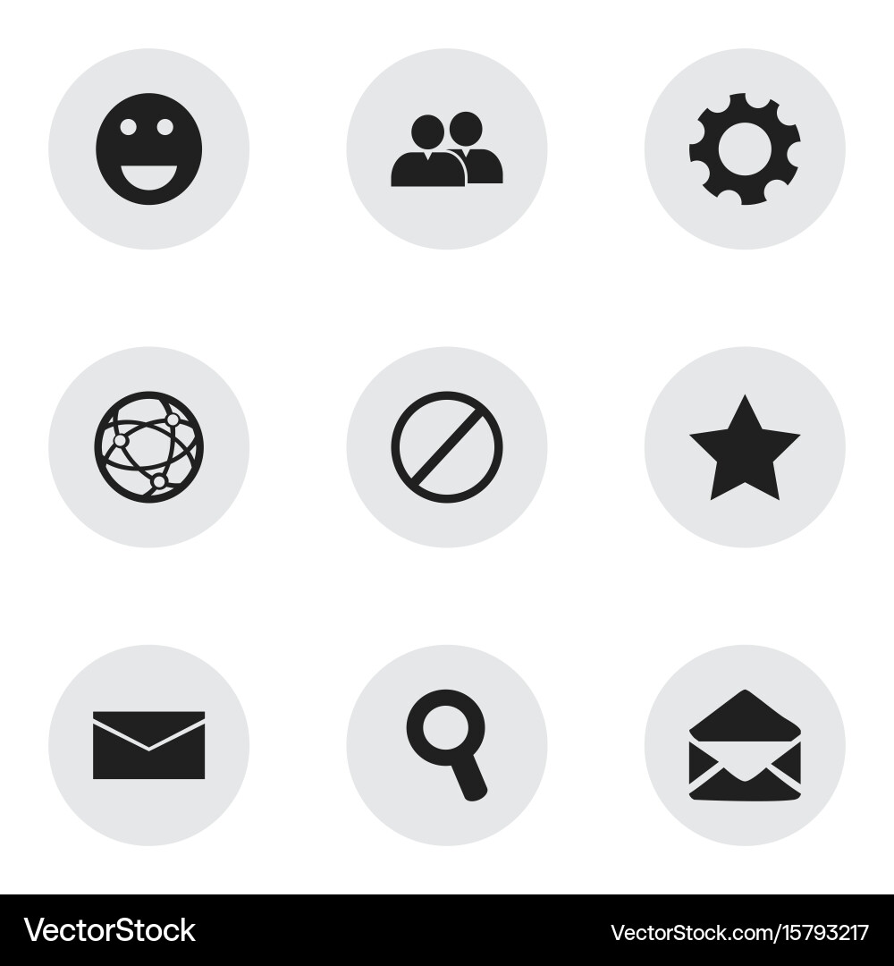 Set of 9 editable web icons includes symbols vector image