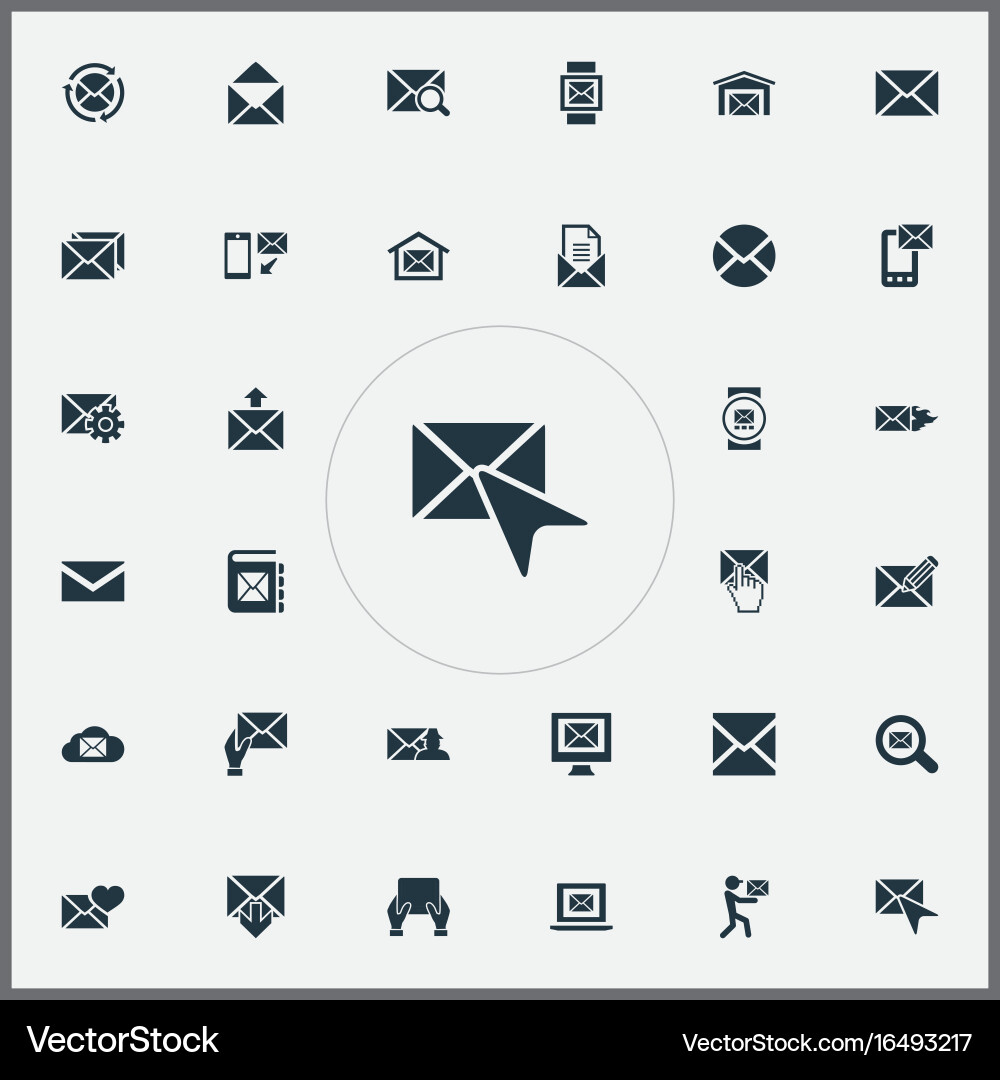 Set of simple message icons vector image