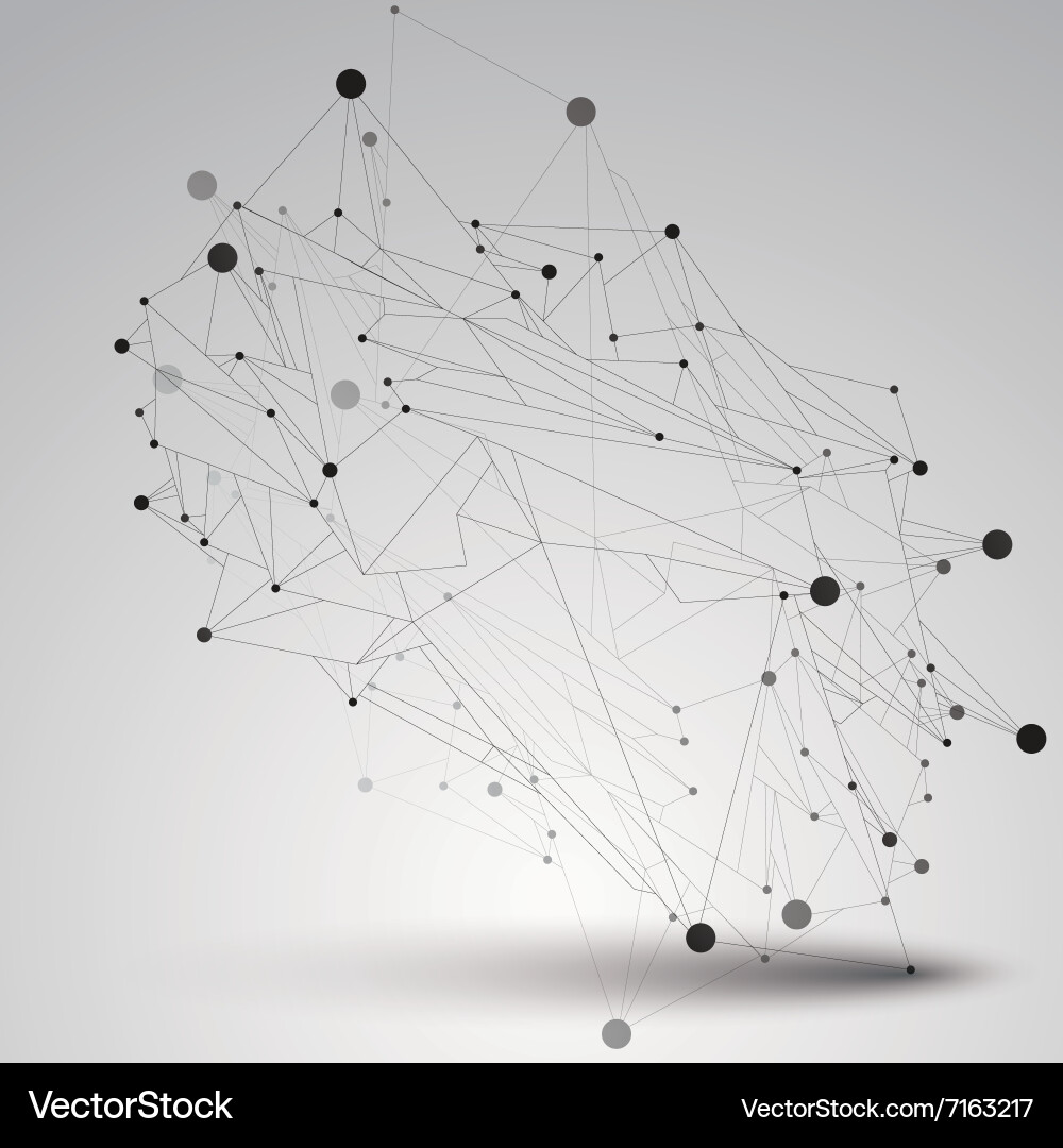 Spatial monochrome digital object 3d technology Vector Image