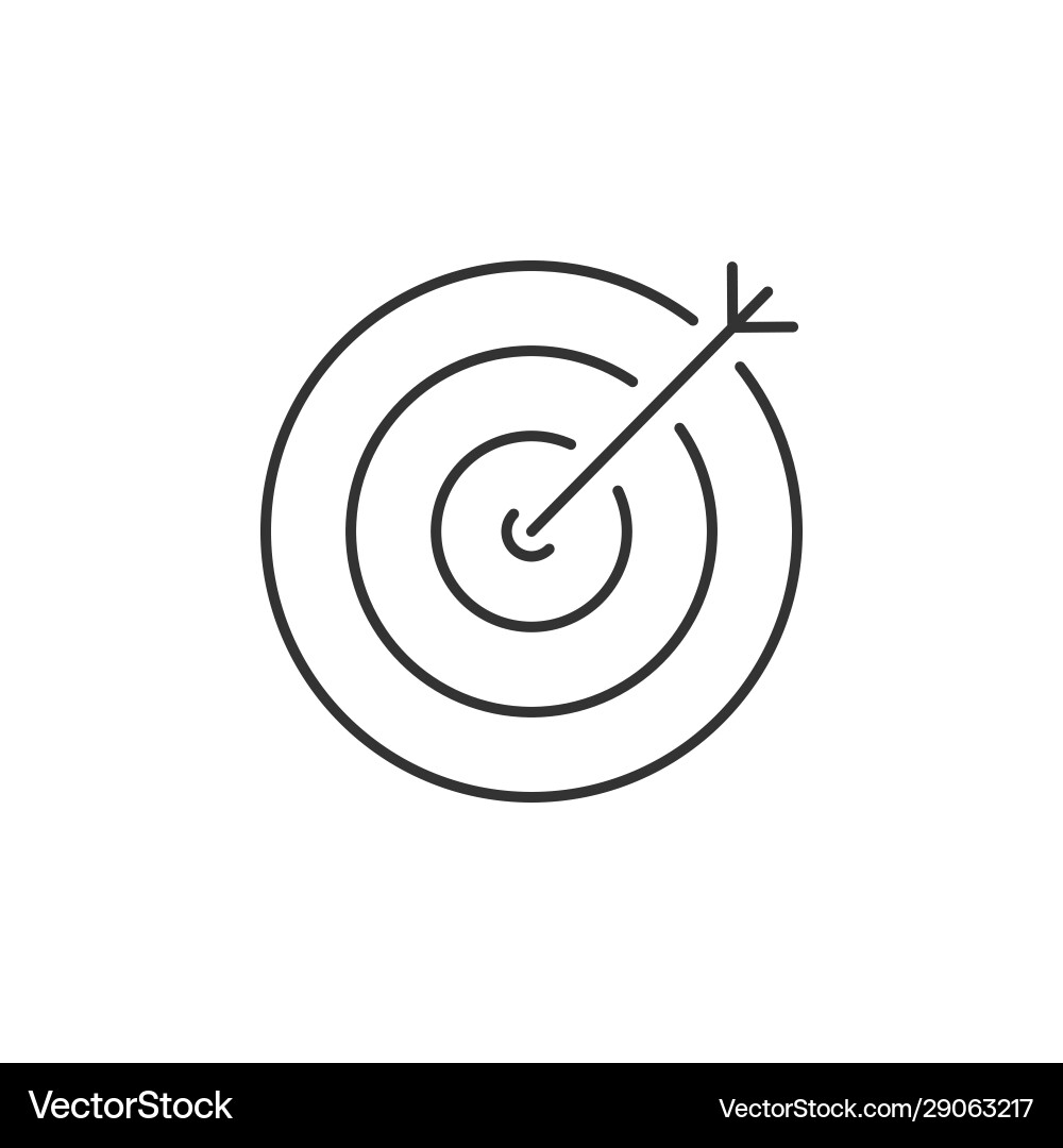 Target with Arrow - Linear Icon vector image