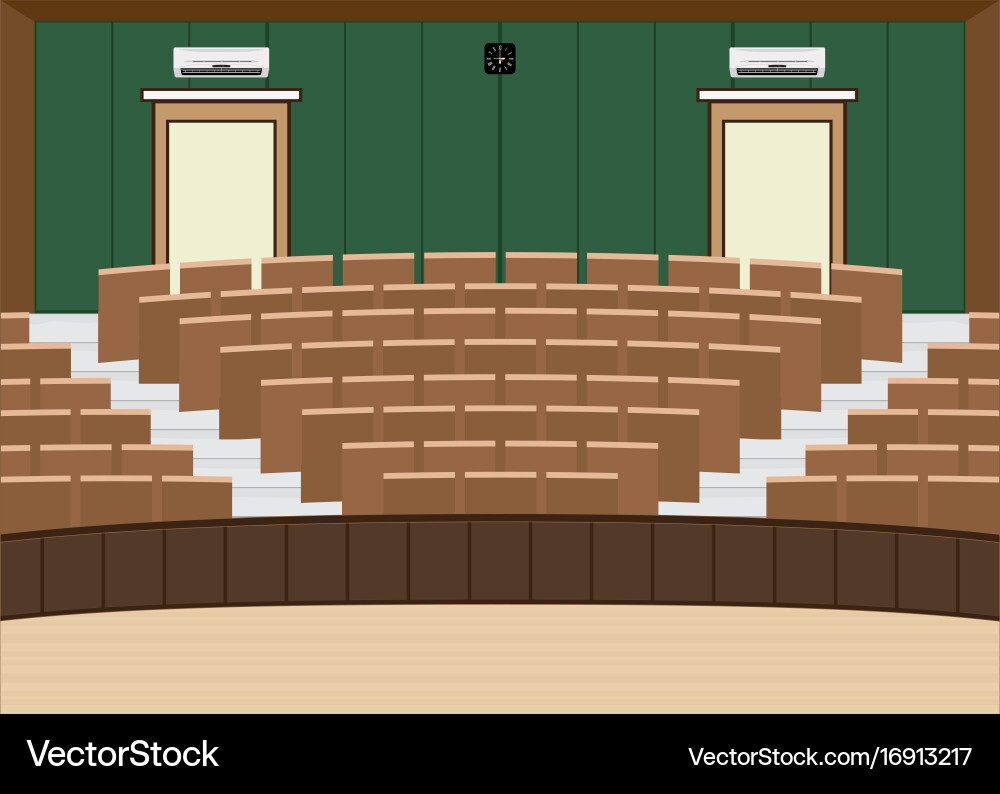 University lecture main hall with a large seating vector image