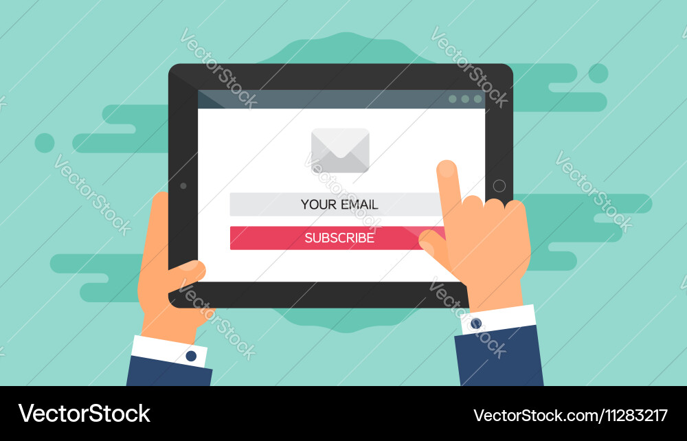 Web template of tablet email form vector image