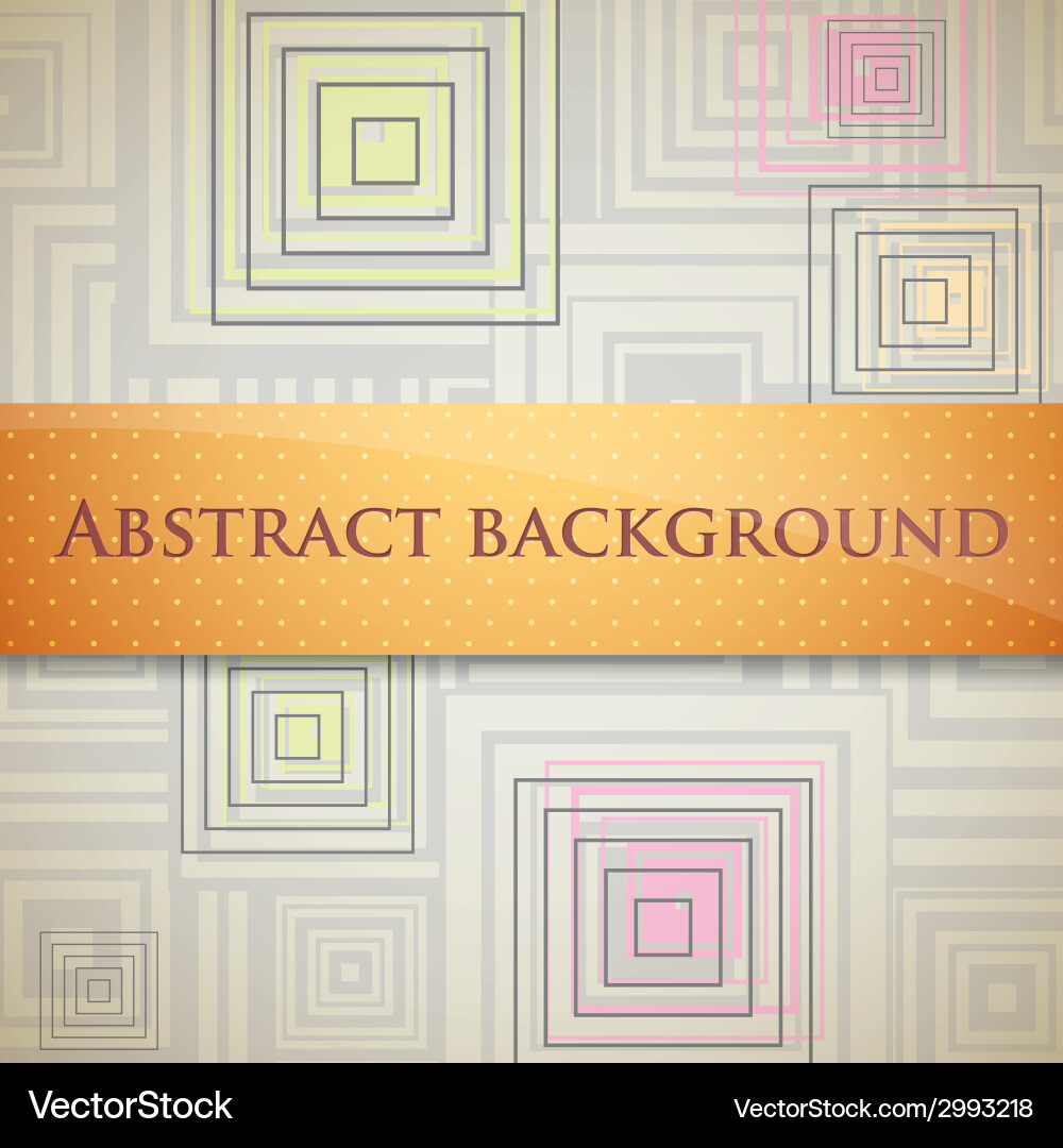 Abstract background with squares and orange label vector image