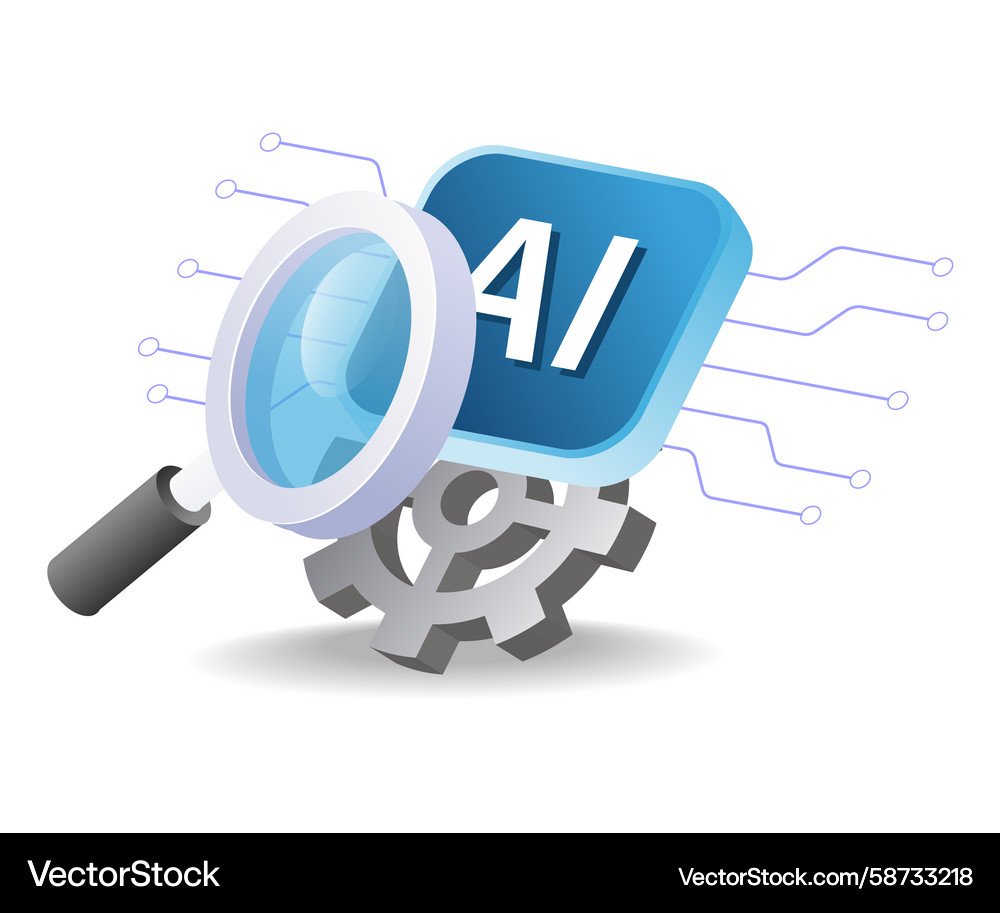 AI Search Engine Technology Vector Image