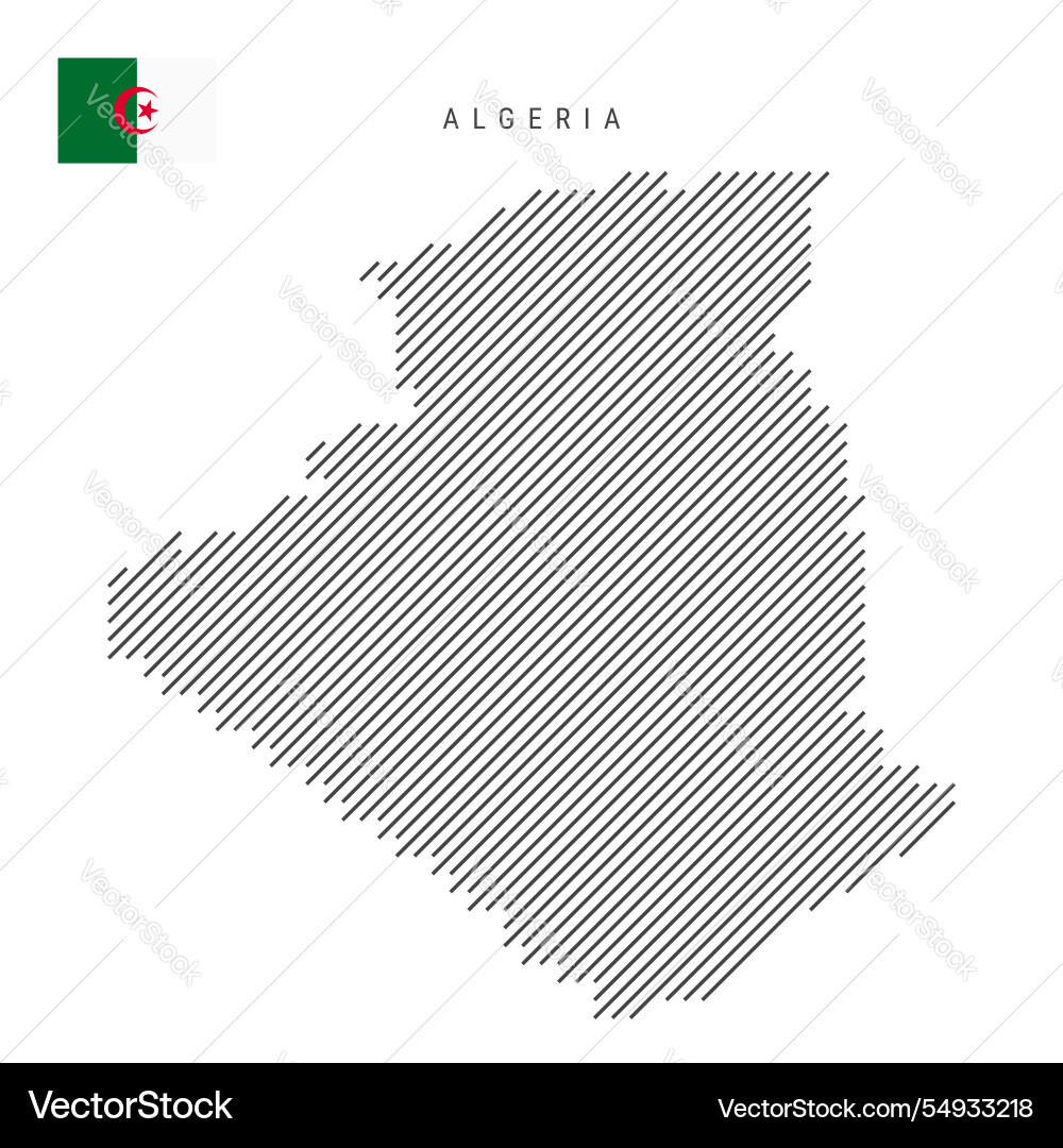 Algeria map from pattern of black slanted parallel Algeria map from pattern of black slanted parallel vector image