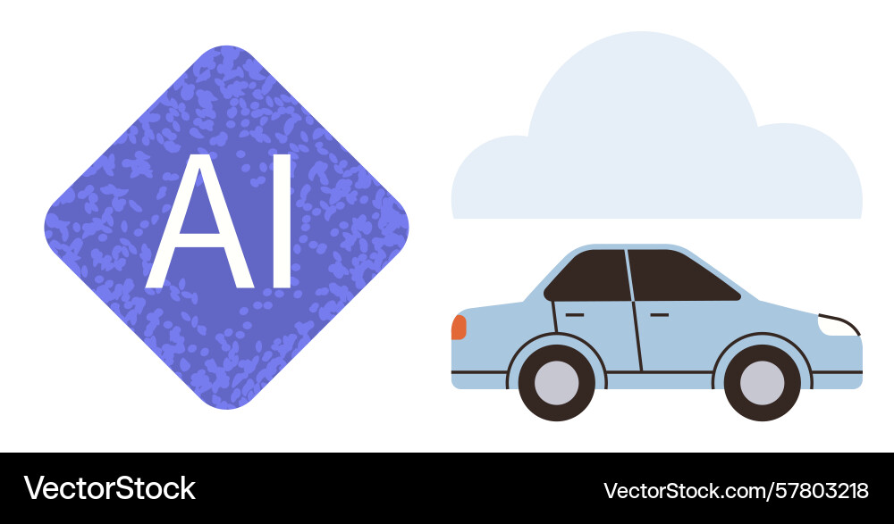 Artificial intelligence and cloud technology Vector Image