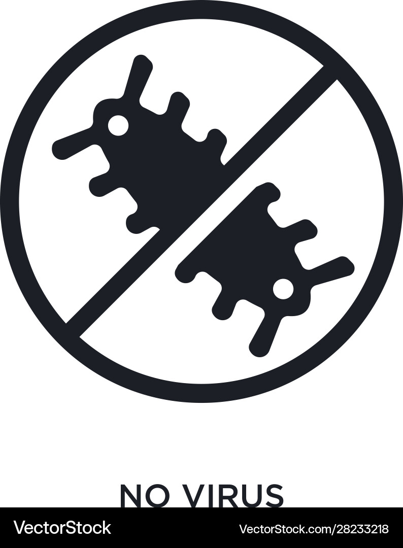 Black no virus isolated icon simple element from Black no virus isolated icon simple element from vector image