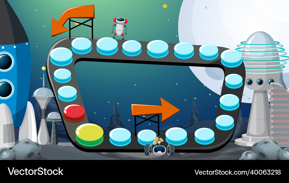 Board game template with space theme Board game template with space theme vector image