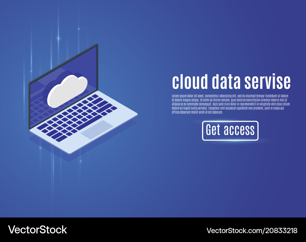 Cloud Data Storage Server Hosting vector image