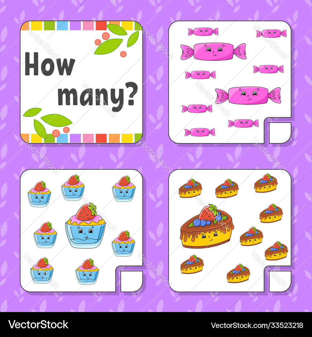 Counting game for children happy characters Counting game for children happy characters vector image