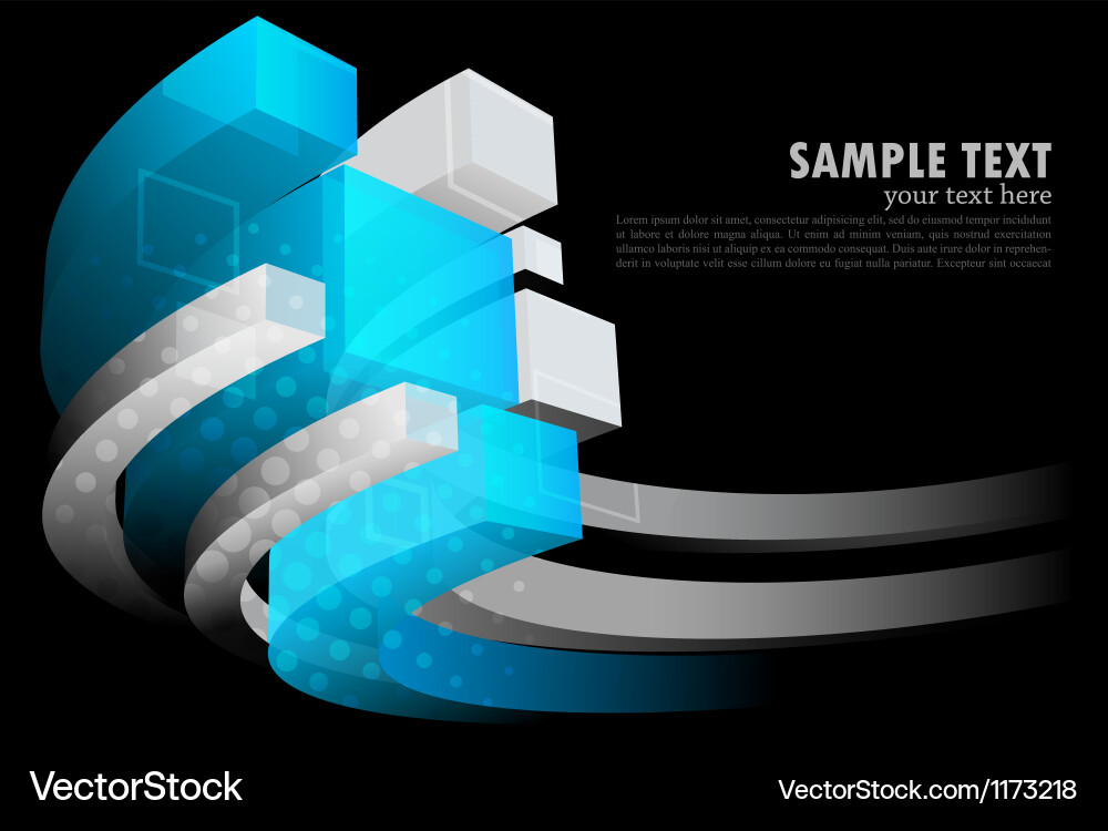 Dark background with 3d element vector image