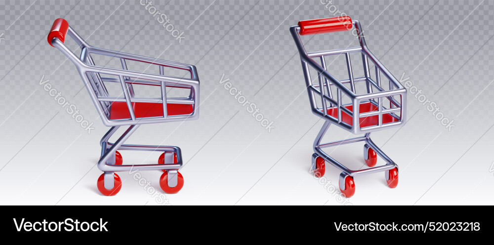 Empty shopping carts set Empty shopping carts set vector image
