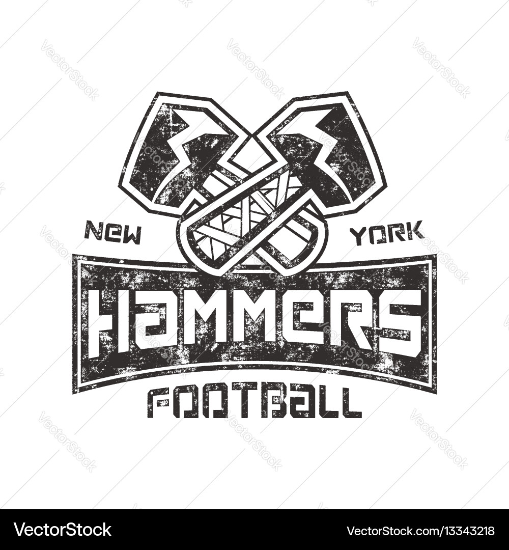 Hammered New York Football Logo Vector Image