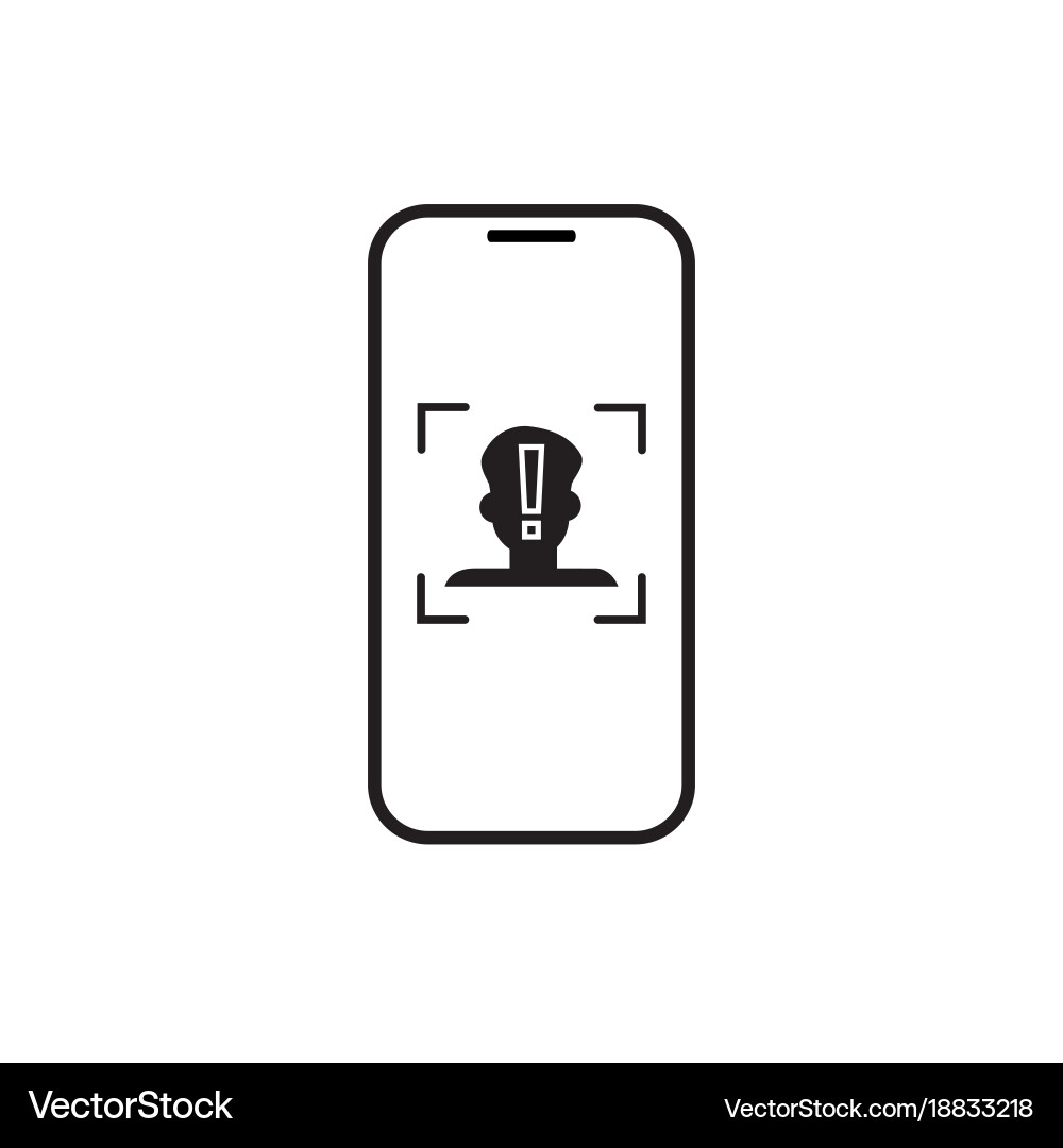 Icon smart phone scan face recognition system vector image