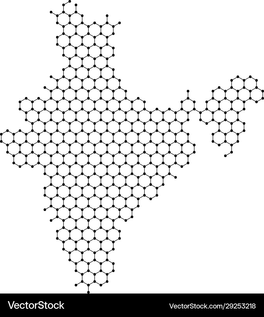 India map from abstract futuristic hexagonal India map from abstract futuristic hexagonal vector image