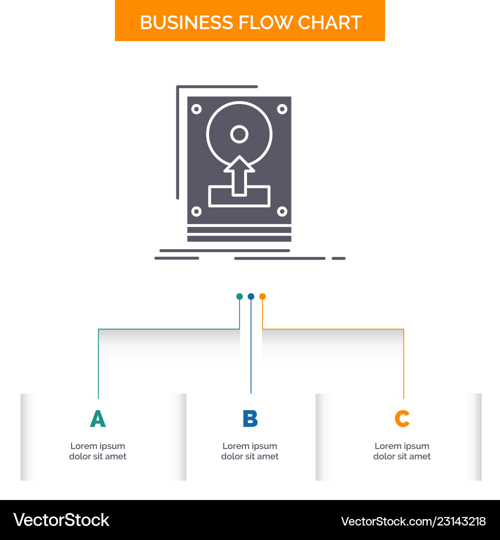 Install drive hdd save upload business flow chart Install drive hdd save upload business flow chart Vector Image