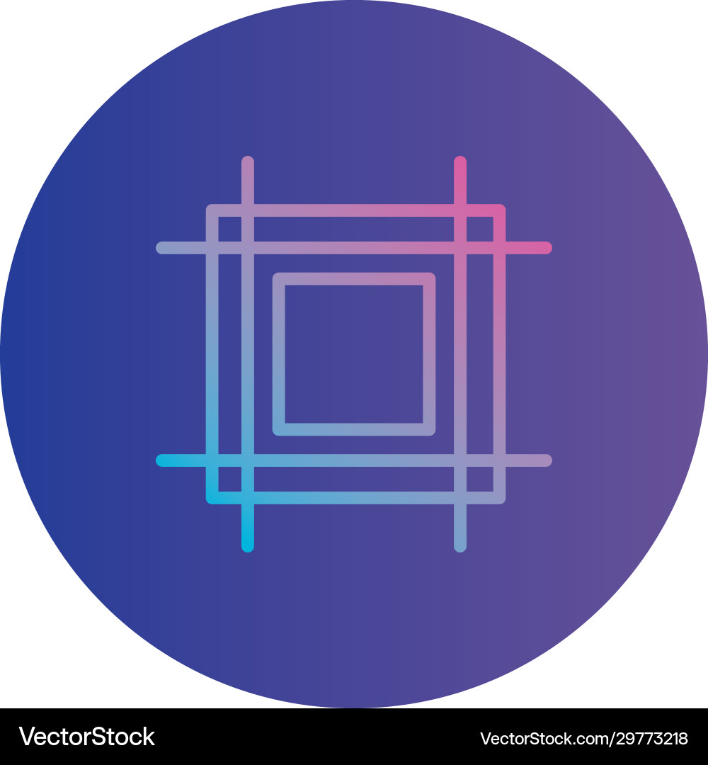 Isolated circuit square gradient style icon Vector Image