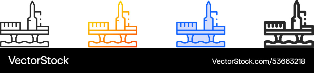 Launch iconthin linear gradient blue stroke Launch iconthin linear gradient blue stroke Vector Image