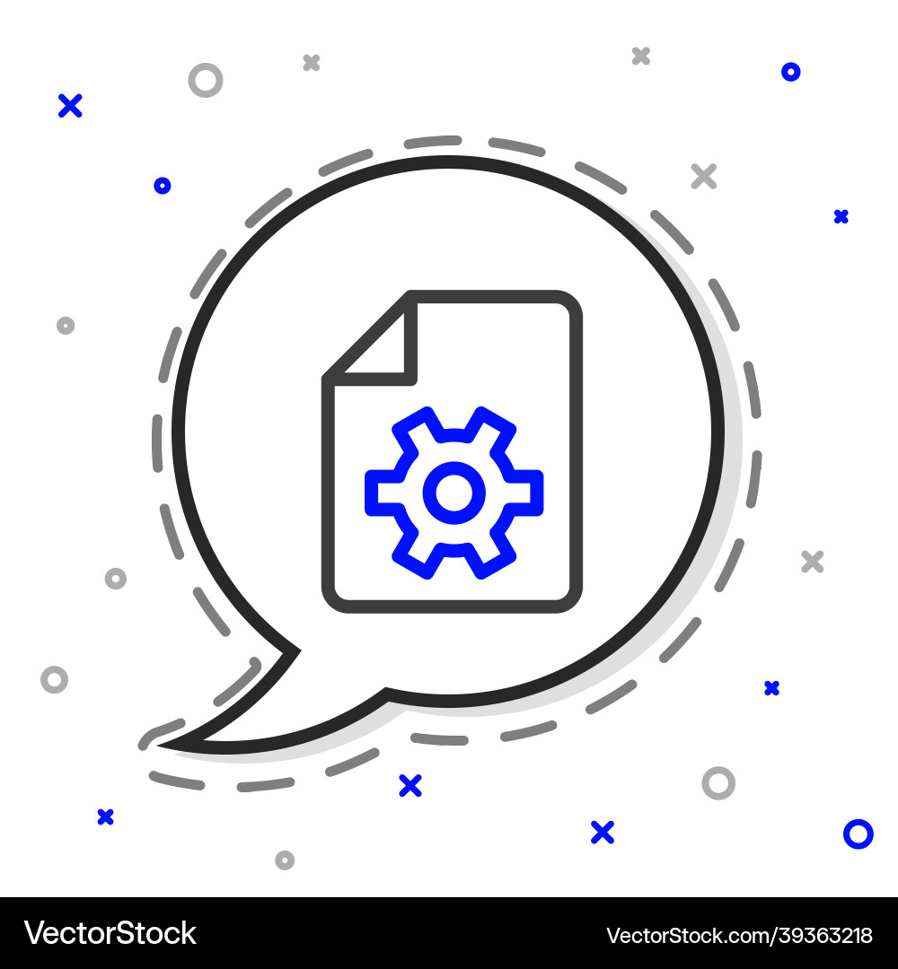 Line document settings with gears icon isolated Vector Image