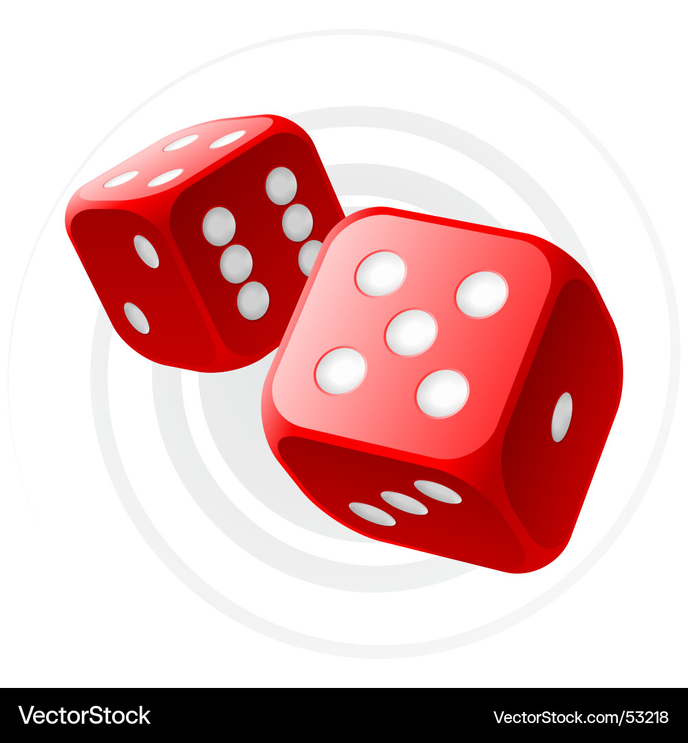 Red Dice Set Vector Image