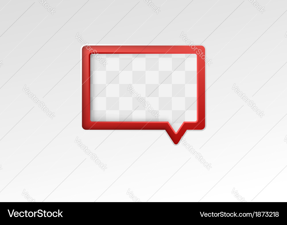 Red empty speech bubble on a metal background Vector Image