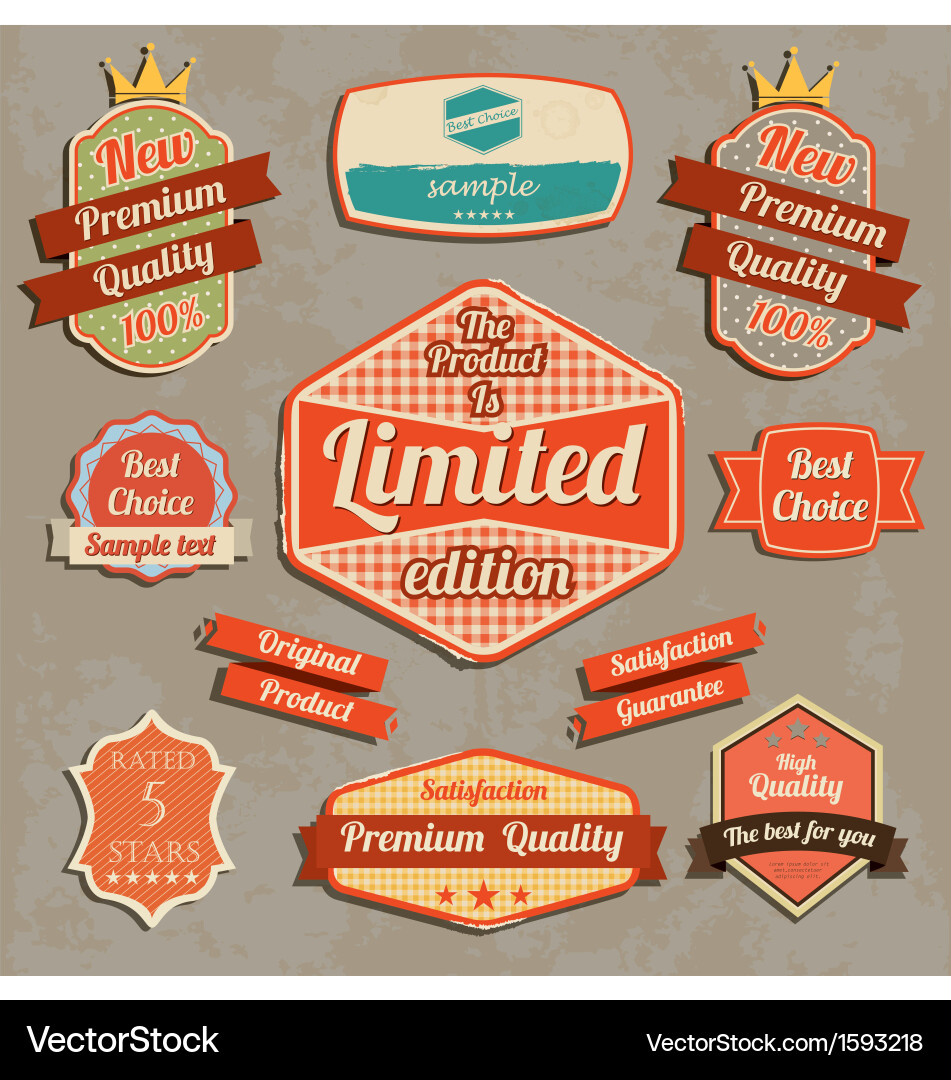 Retro design label set Vector Image
