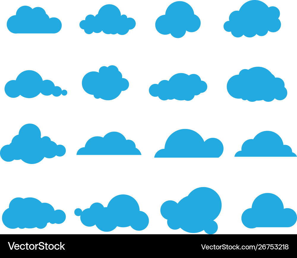 Süße blaue Wolken - Diverse Wolkenformen Vektorbild