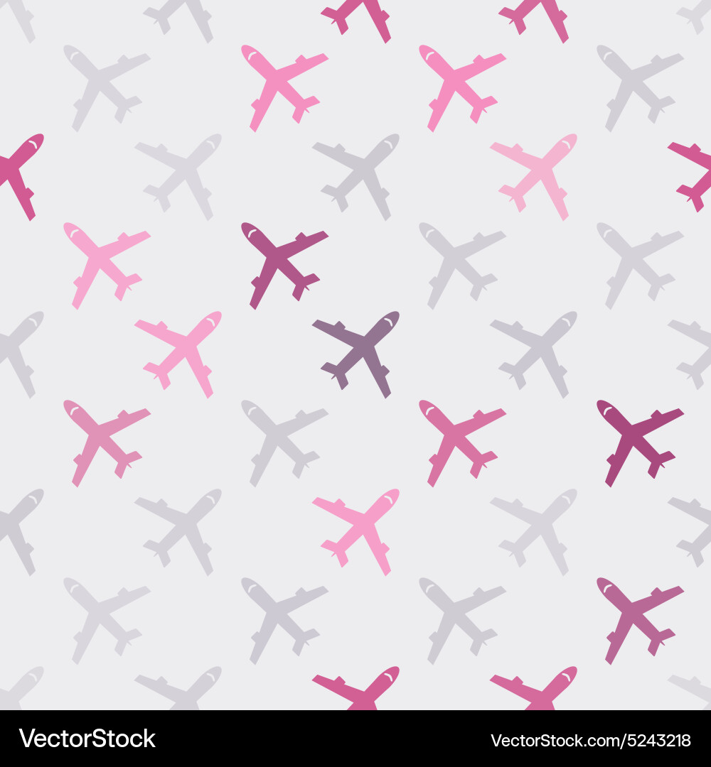 Seamless background with different airplanes Vector Image