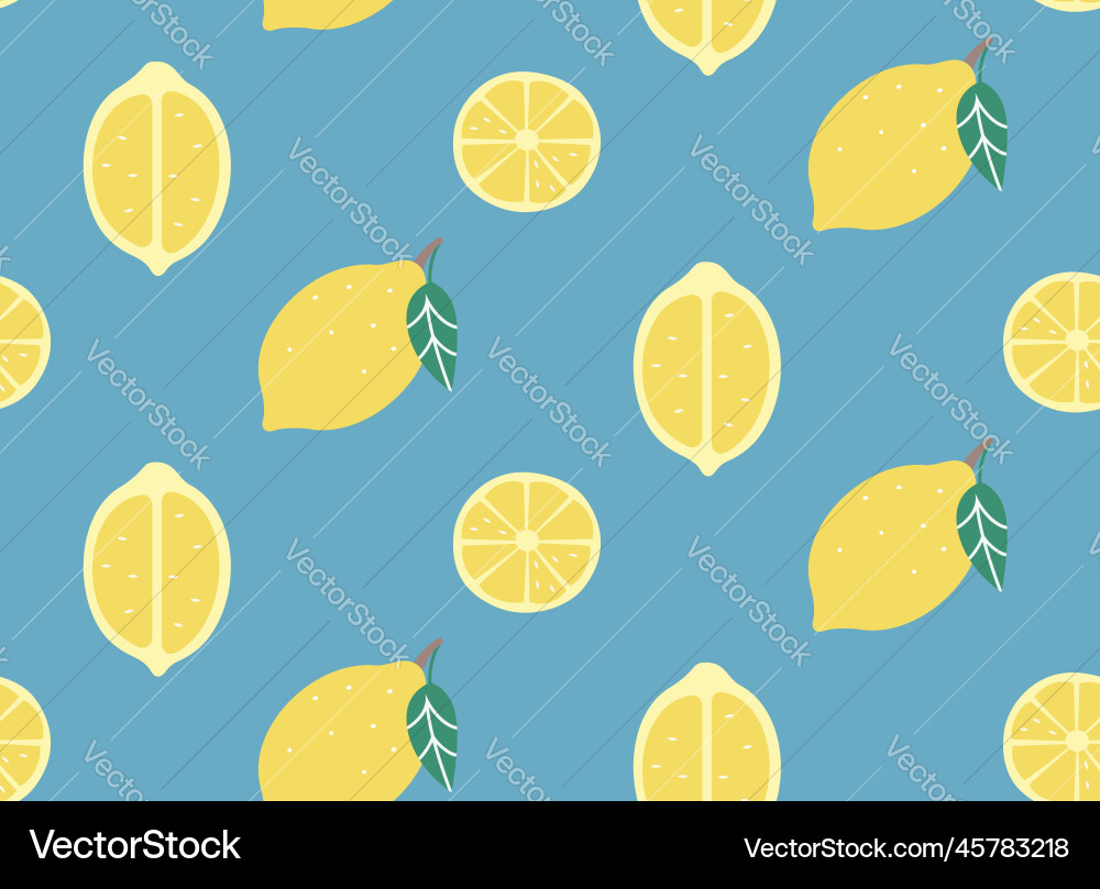 Seamless pattern with lemon vector image
