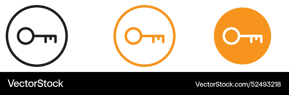 Secure key icon for security and access control Secure key icon for security and access control Vector Image