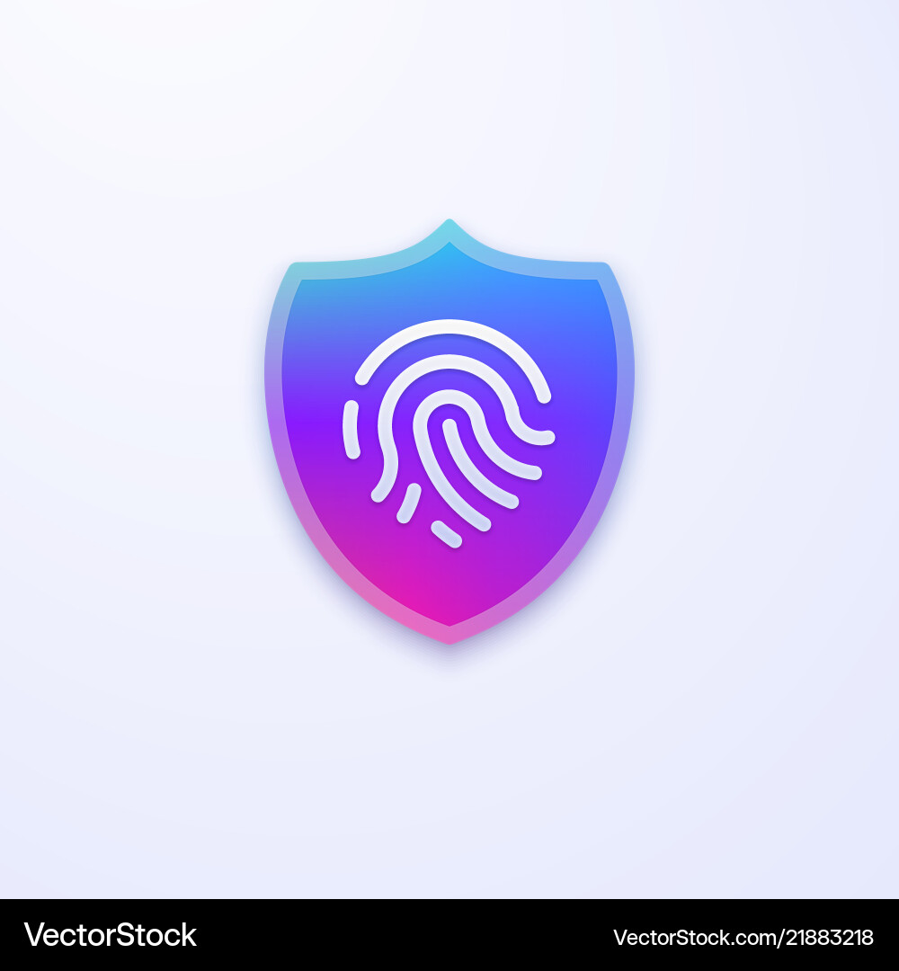 Security shield icon fingerprint identification Security shield icon fingerprint identification vector image