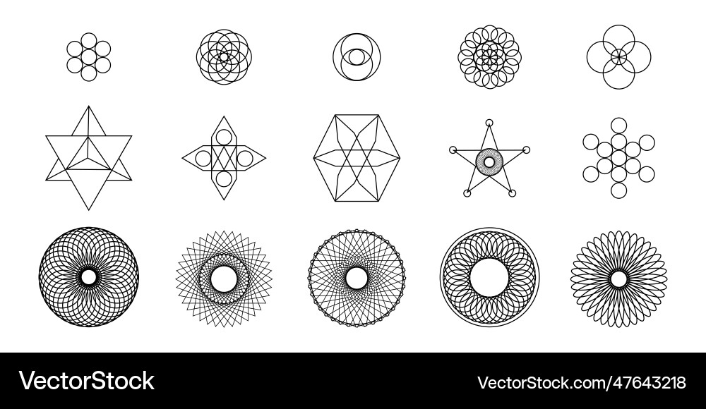 Set of y2k circle and retro-futuristic elements vector image