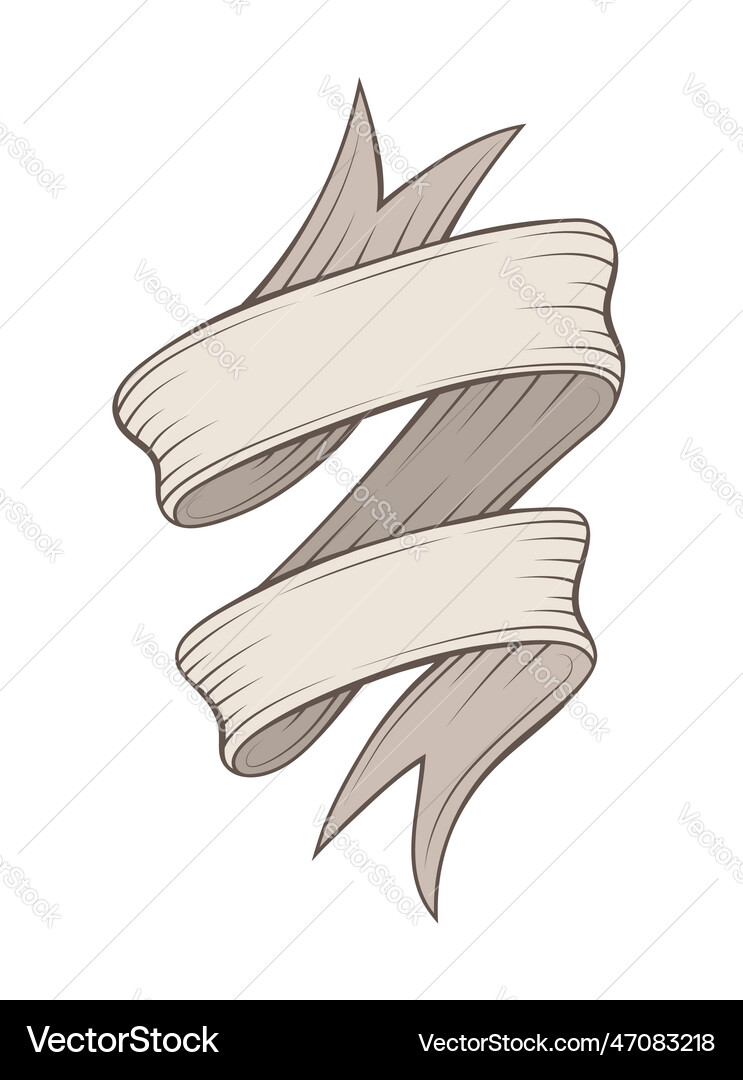 Spiral scroll ribbon with texture Vector Image