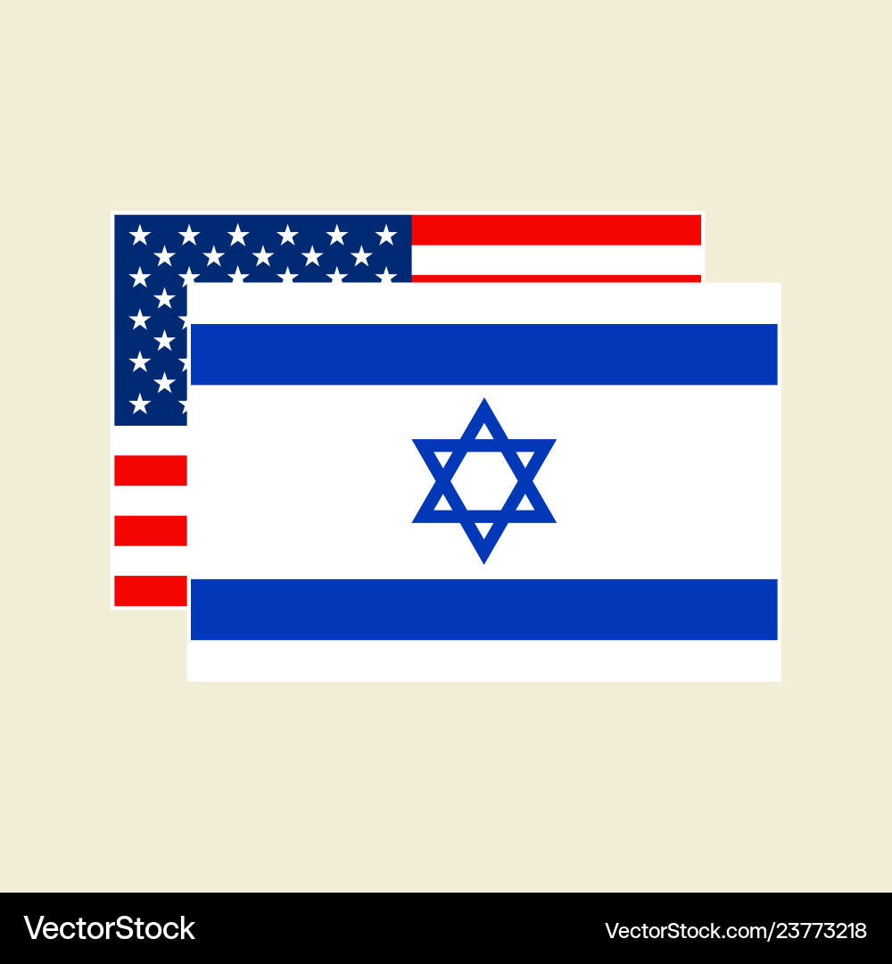Usa and israel flags set Usa and israel flags set vector image