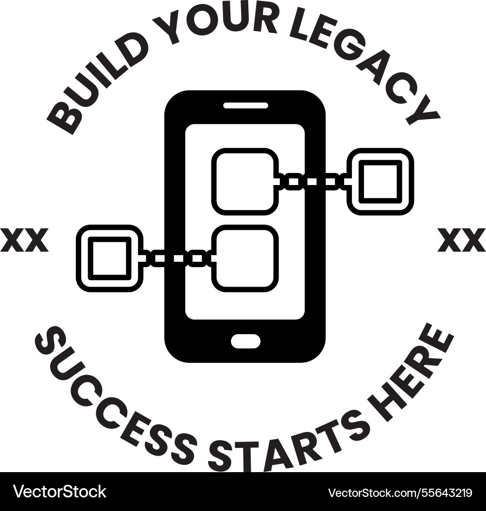 A phone with chain connecting it to circle A phone with chain connecting it to circle vector image