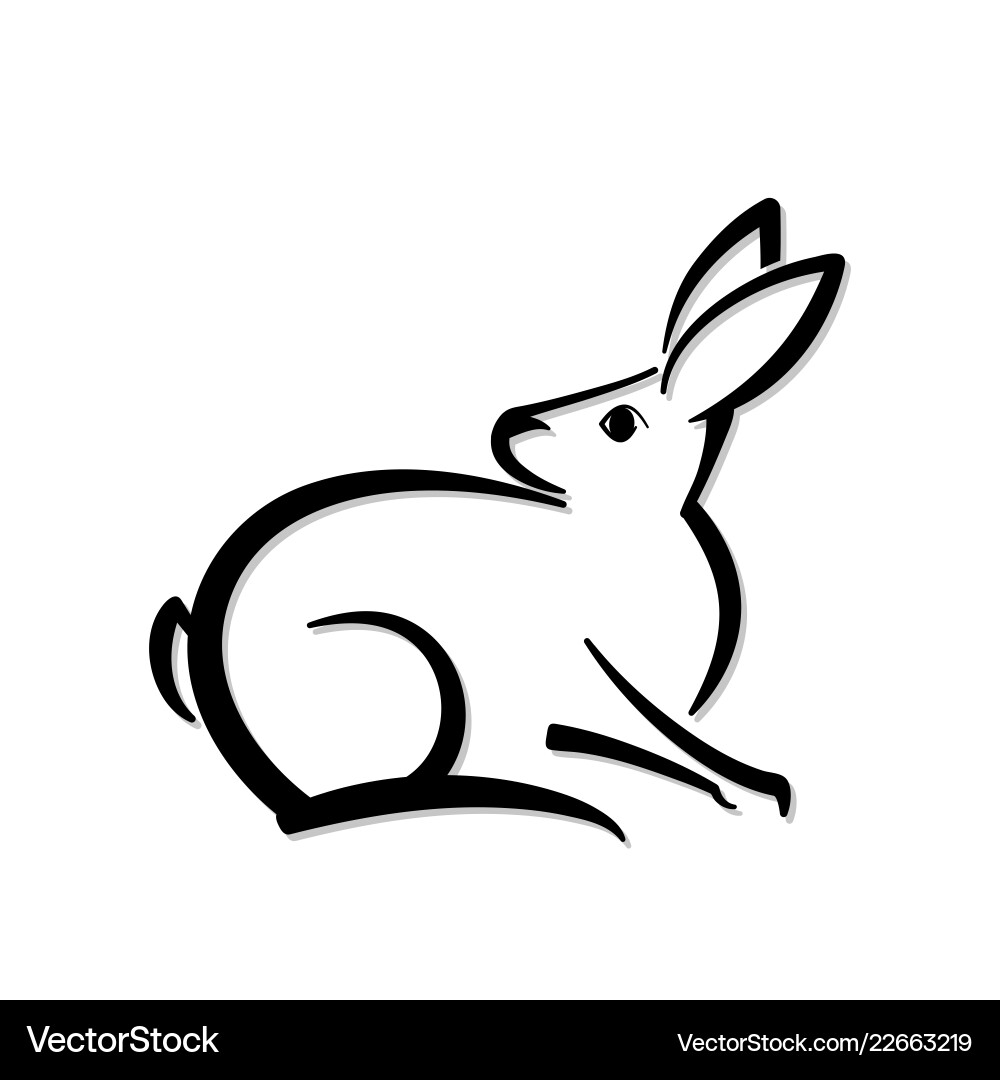 Abstract icon of a rabbit Abstract icon of a rabbit Vector Image