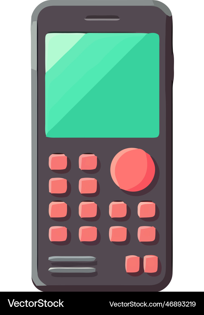 Cellphone with red buttons device Vector Image